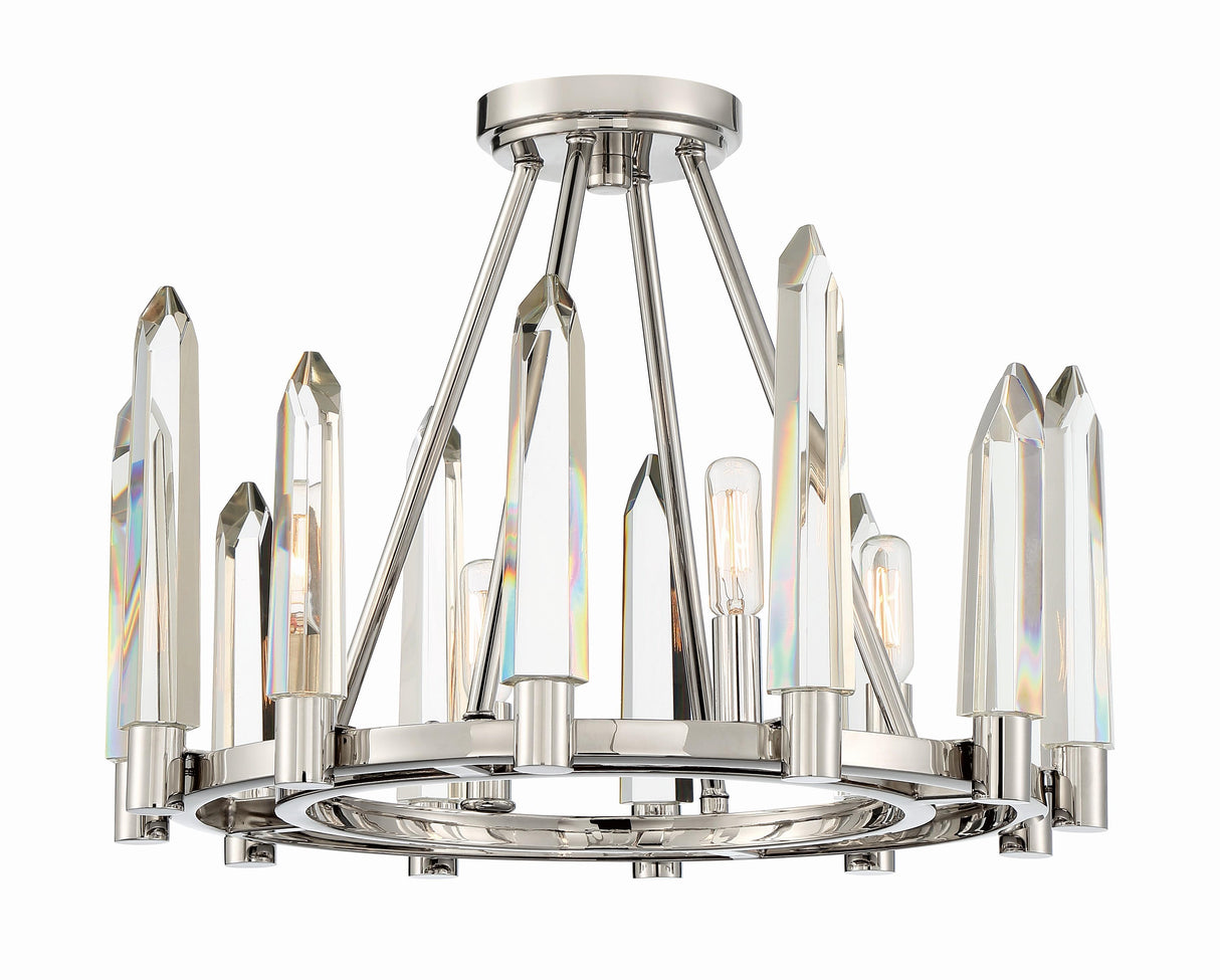 Crystorama Watson 4 Light Polished Nickel Semi Flush Mount