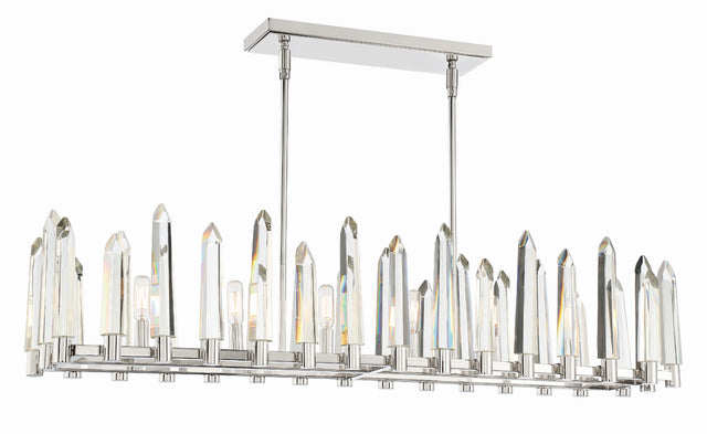 Crystorama Watson 6 Light Polished Nickel Linear Chandelier