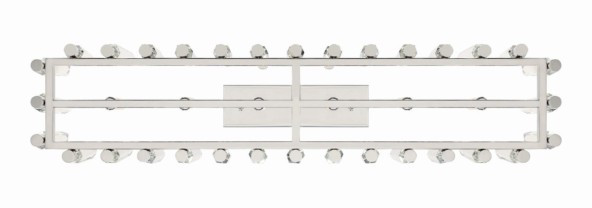 Crystorama Watson 6 Light Polished Nickel Linear Chandelier