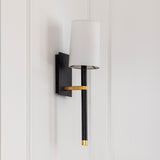 Crystorama Weston 1 Light Black + Antique Gold Sconce