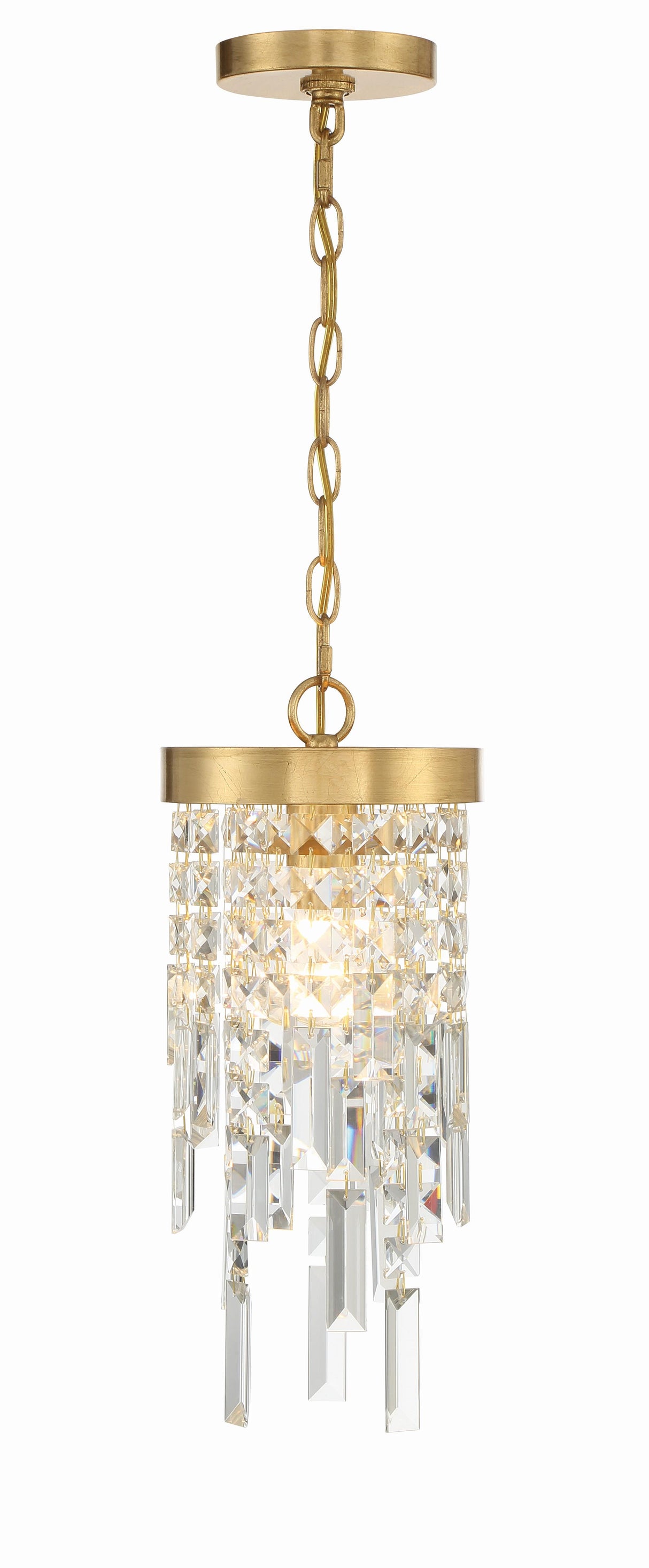 Crystorama Winfield 1 Light Antique Gold Mini Pendant