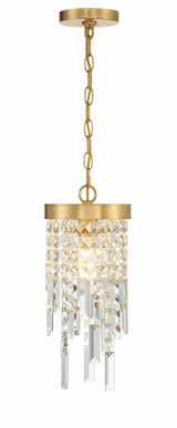 Crystorama Winfield 1 Light Antique Gold Mini Pendant