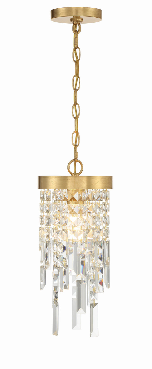 Crystorama Winfield 1 Light Antique Gold Mini Pendant