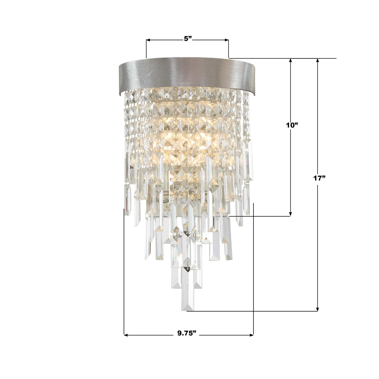 Crystorama Winfield 2 Light Antique Silver Sconce