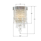 Crystorama Winfield 2 Light Antique Silver Sconce