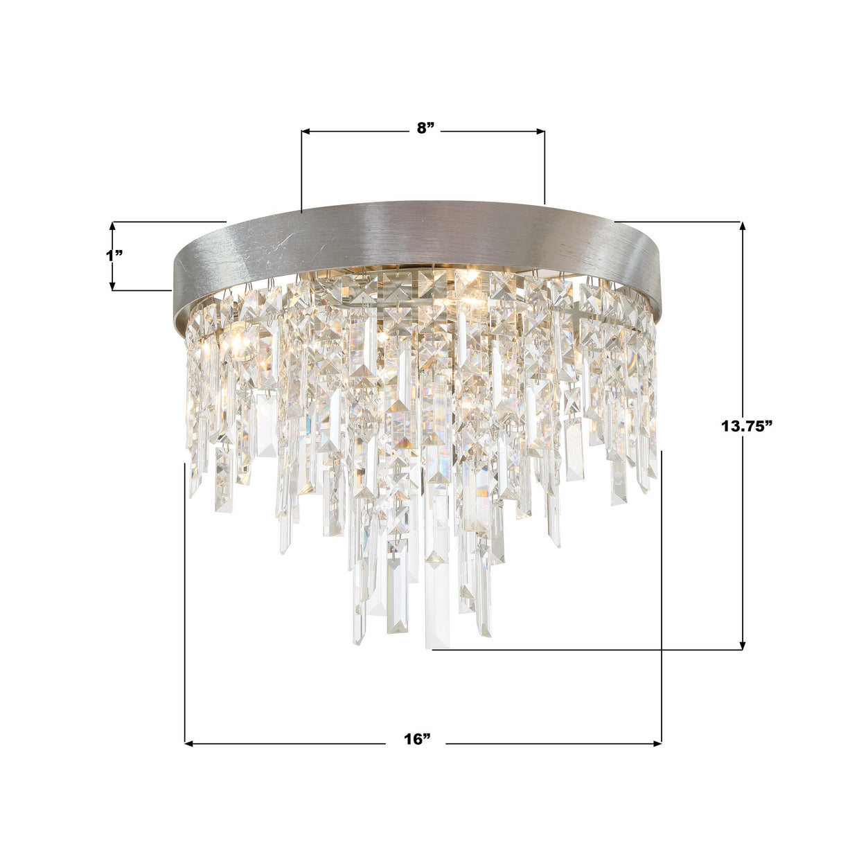 Crystorama Winfield 4 Light Antique Silver Flush Mount