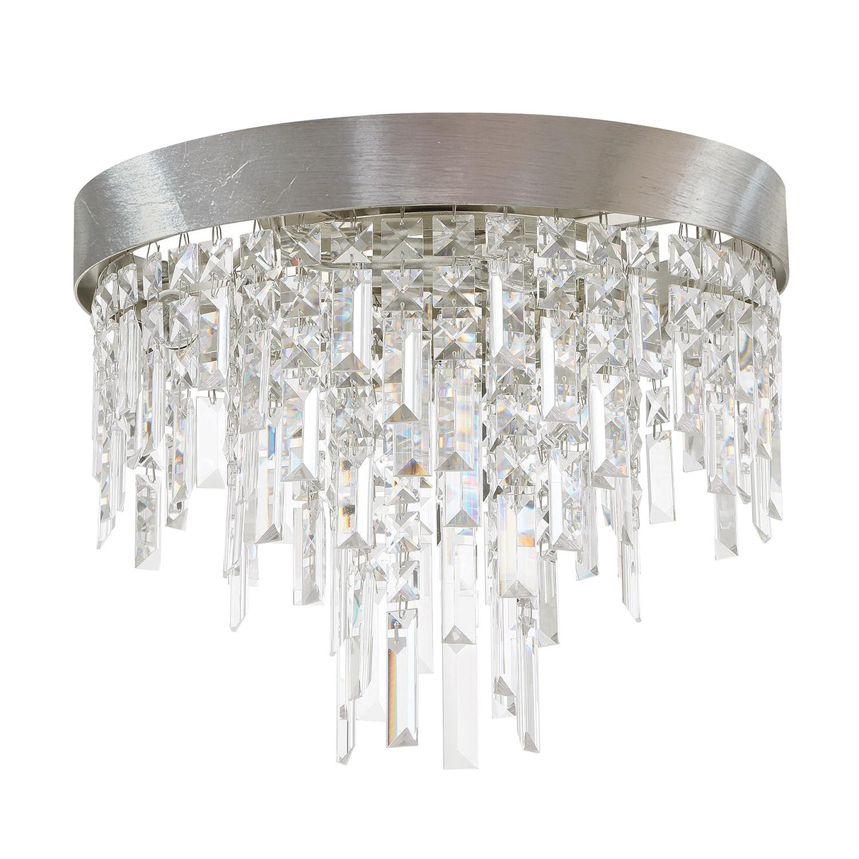 Crystorama Winfield 4 Light Antique Silver Flush Mount