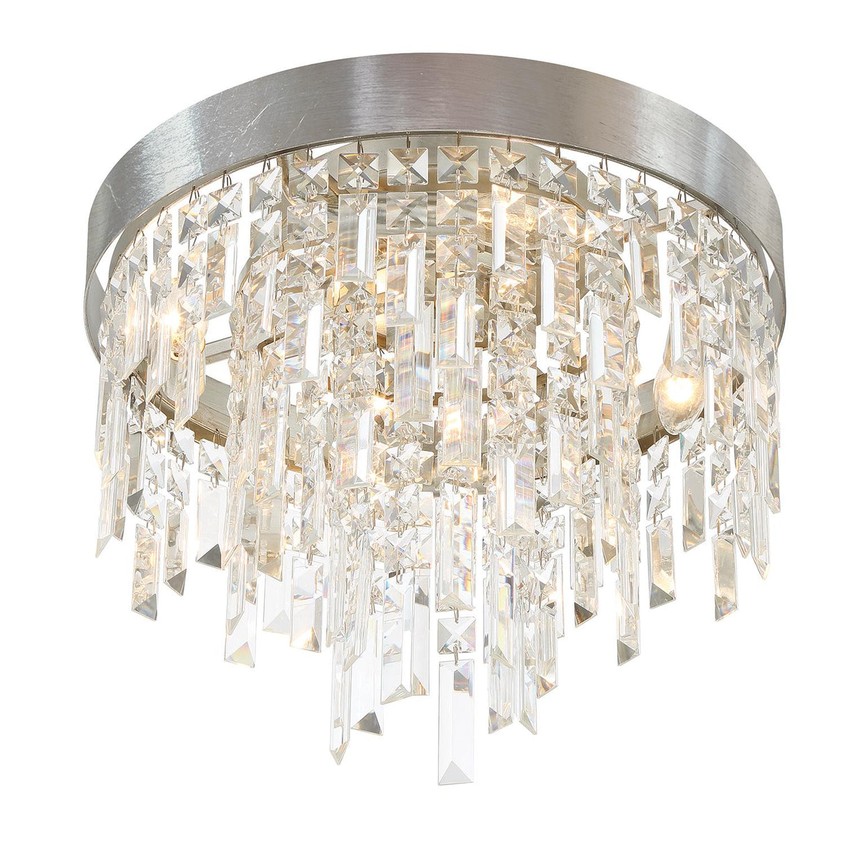 Crystorama Winfield 4 Light Antique Silver Flush Mount