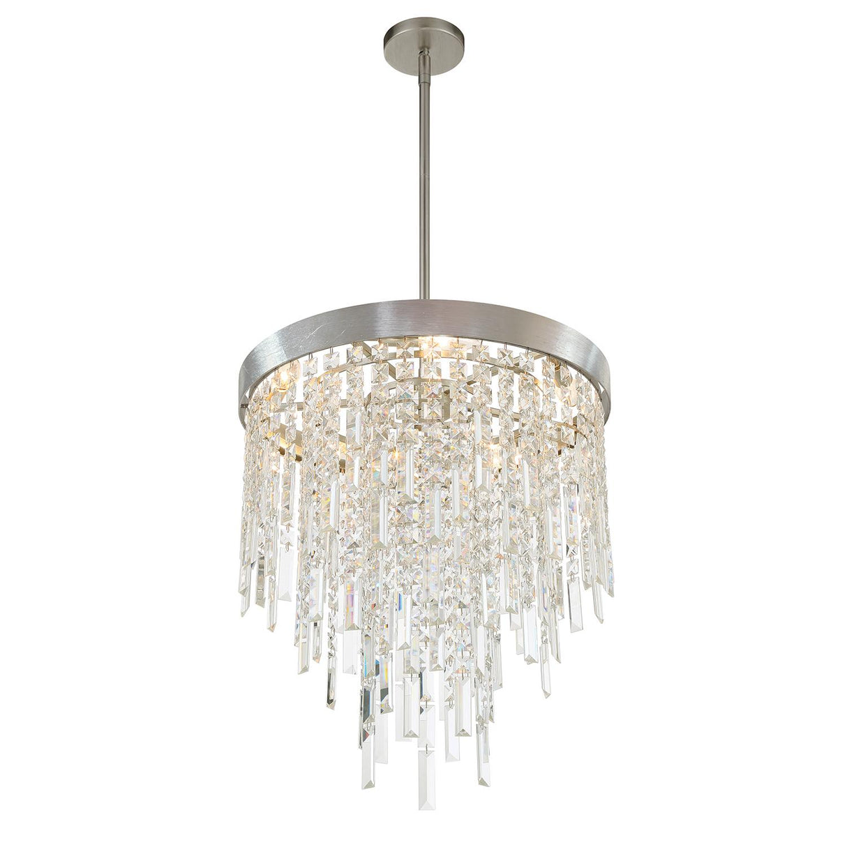 Crystorama Winfield 5 Light Antique Silver Chandelier