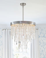 Crystorama Winfield 5 Light Antique Silver Chandelier