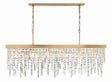 Crystorama Winfield 6 Light Antique Gold Linear Chandelier