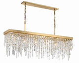 Crystorama Winfield 6 Light Antique Gold Linear Chandelier