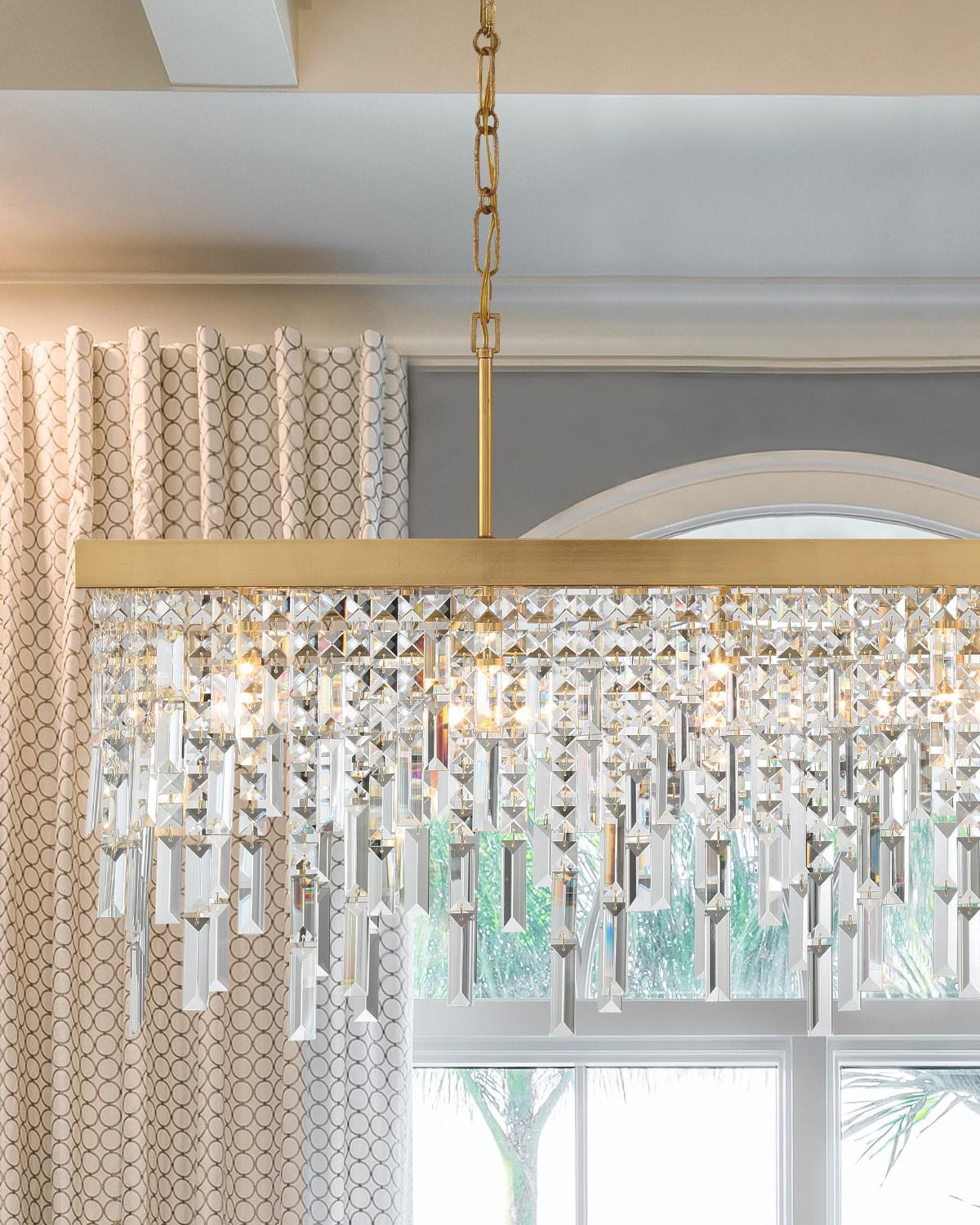 Crystorama Winfield 6 Light Antique Gold Linear Chandelier