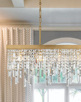 Crystorama Winfield 6 Light Antique Gold Linear Chandelier