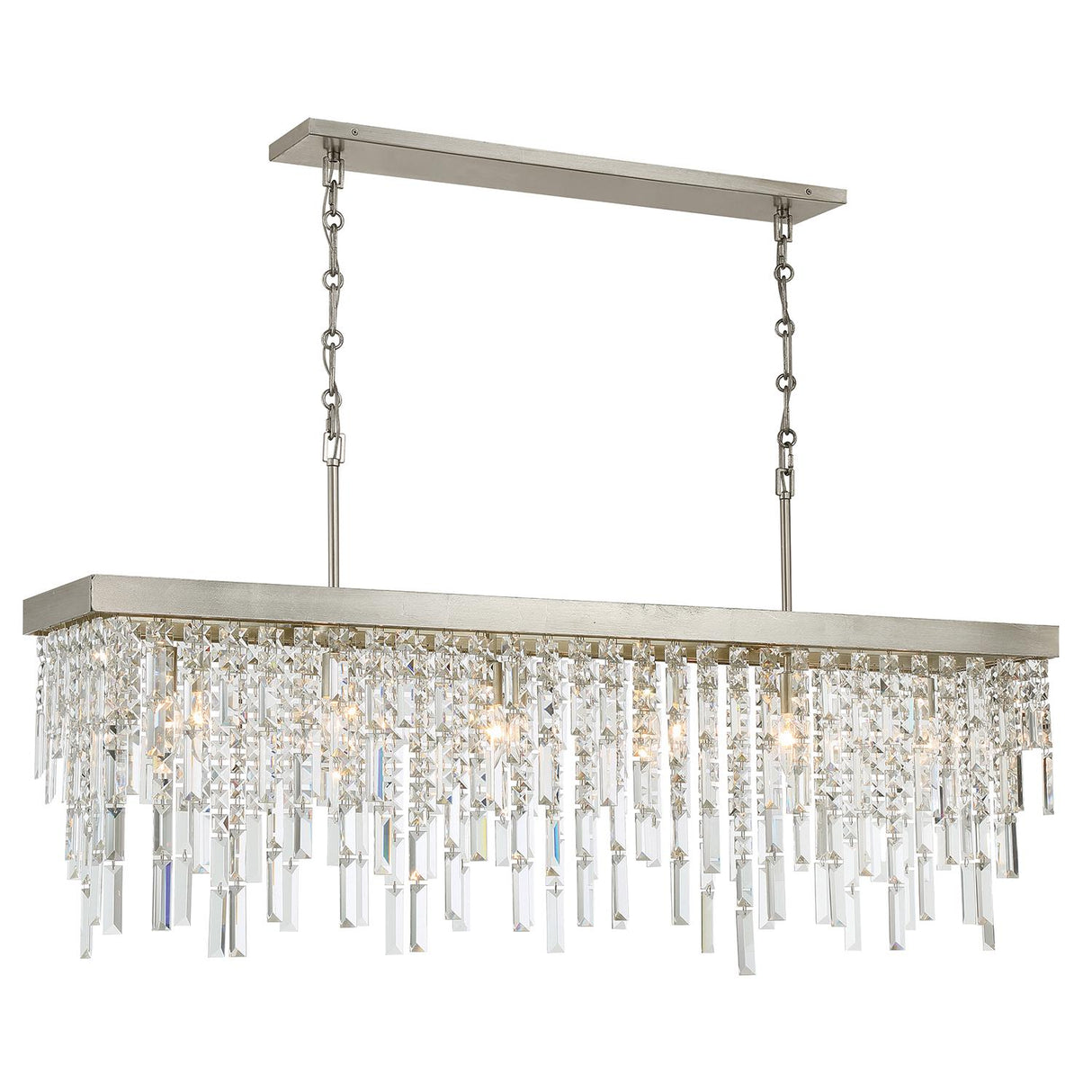 Crystorama Winfield 6 Light Antique Silver Linear Chandelier