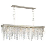 Crystorama Winfield 6 Light Antique Silver Linear Chandelier