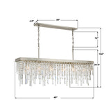 Crystorama Winfield 6 Light Antique Silver Linear Chandelier