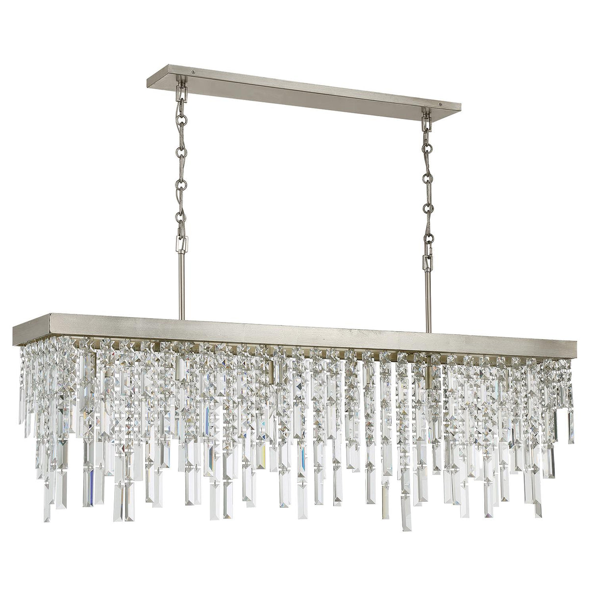 Crystorama Winfield 6 Light Antique Silver Linear Chandelier