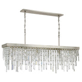 Crystorama Winfield 6 Light Antique Silver Linear Chandelier