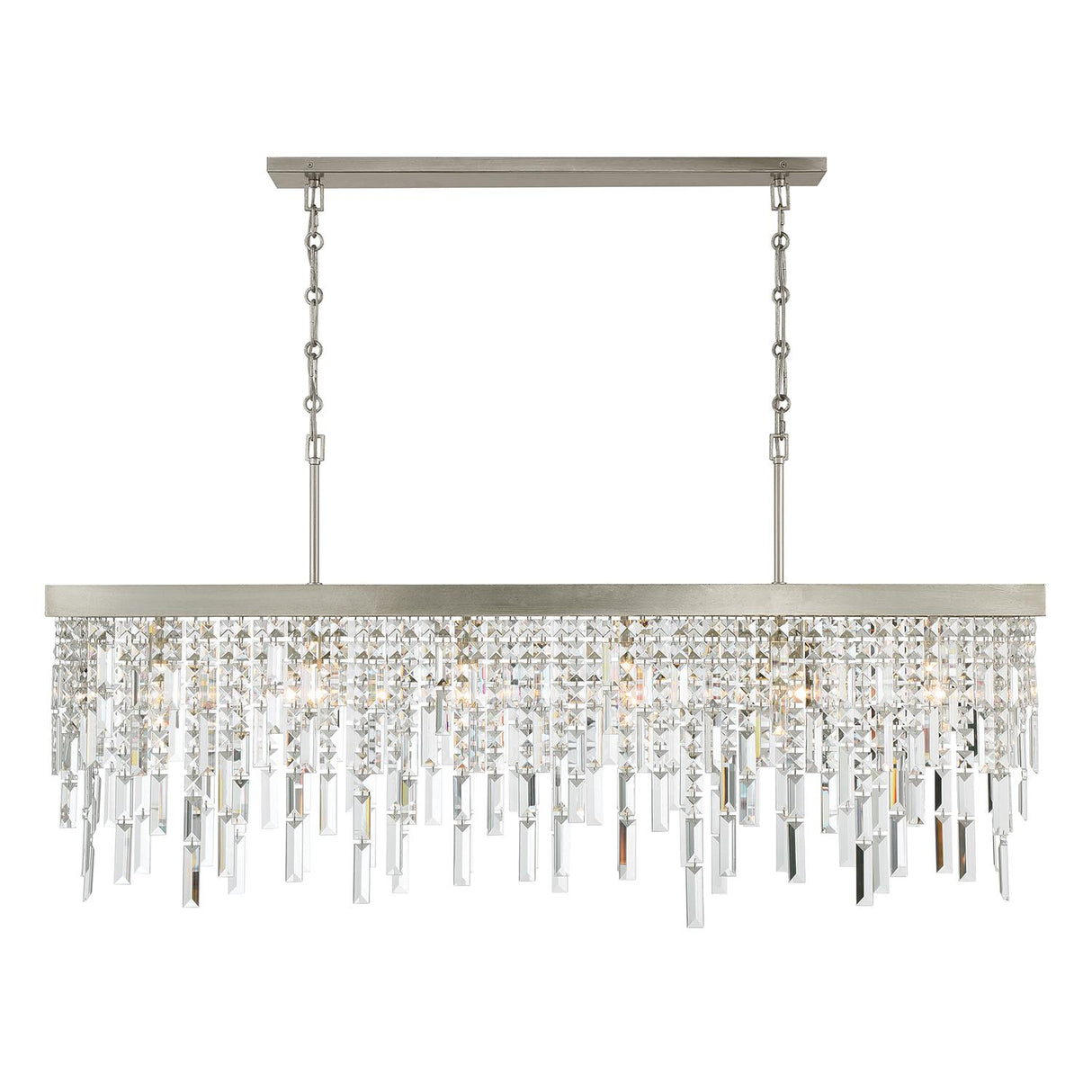 Crystorama Winfield 6 Light Antique Silver Linear Chandelier