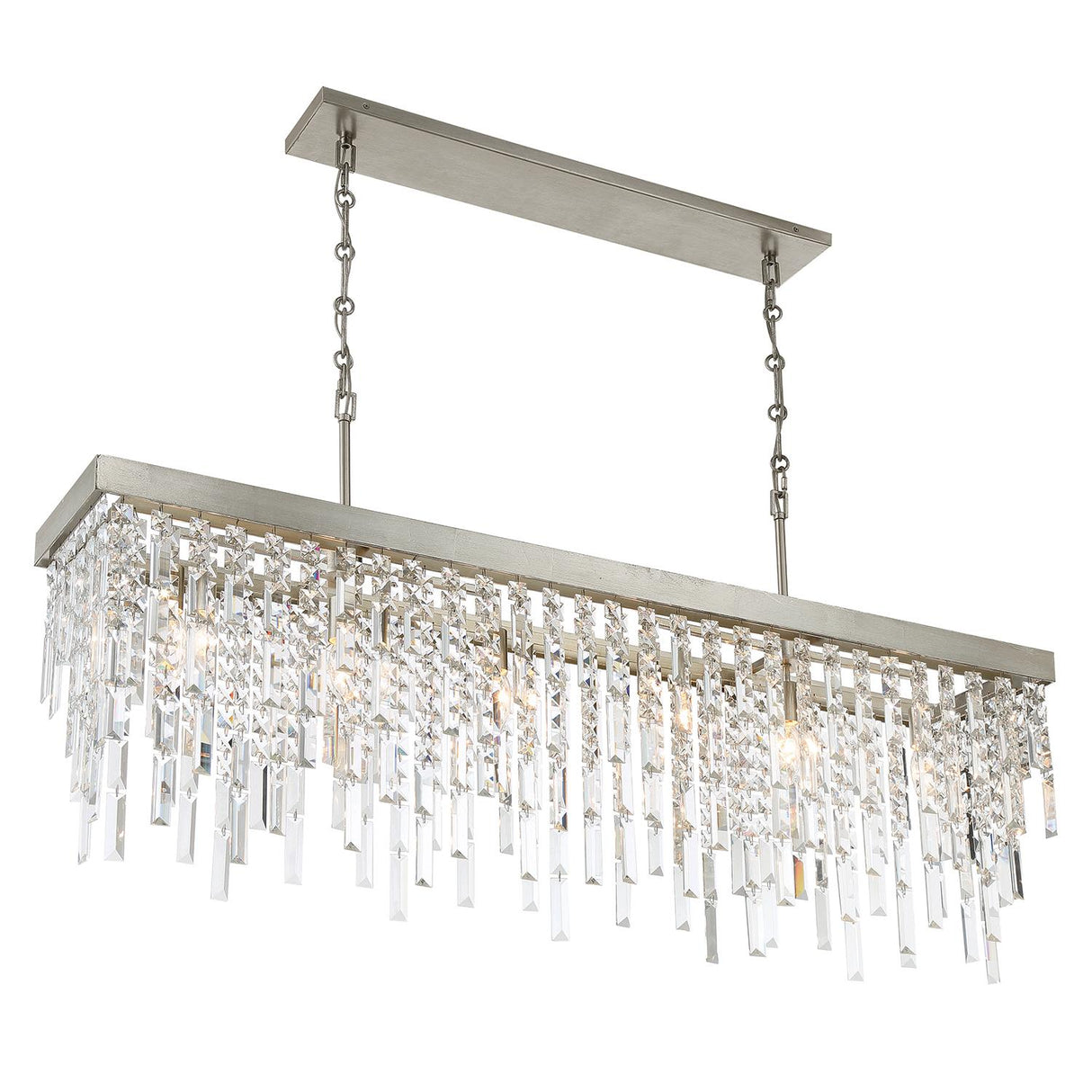 Crystorama Winfield 6 Light Antique Silver Linear Chandelier