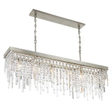Crystorama Winfield 6 Light Antique Silver Linear Chandelier