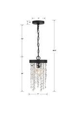 Crystorama Winham 1 Light Black Forged Mini Pendant