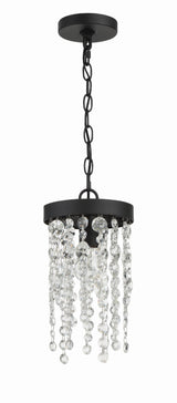 Crystorama Winham 1 Light Black Forged Mini Pendant