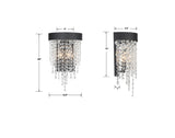 Crystorama Winham 2 Light Black Forged Sconce