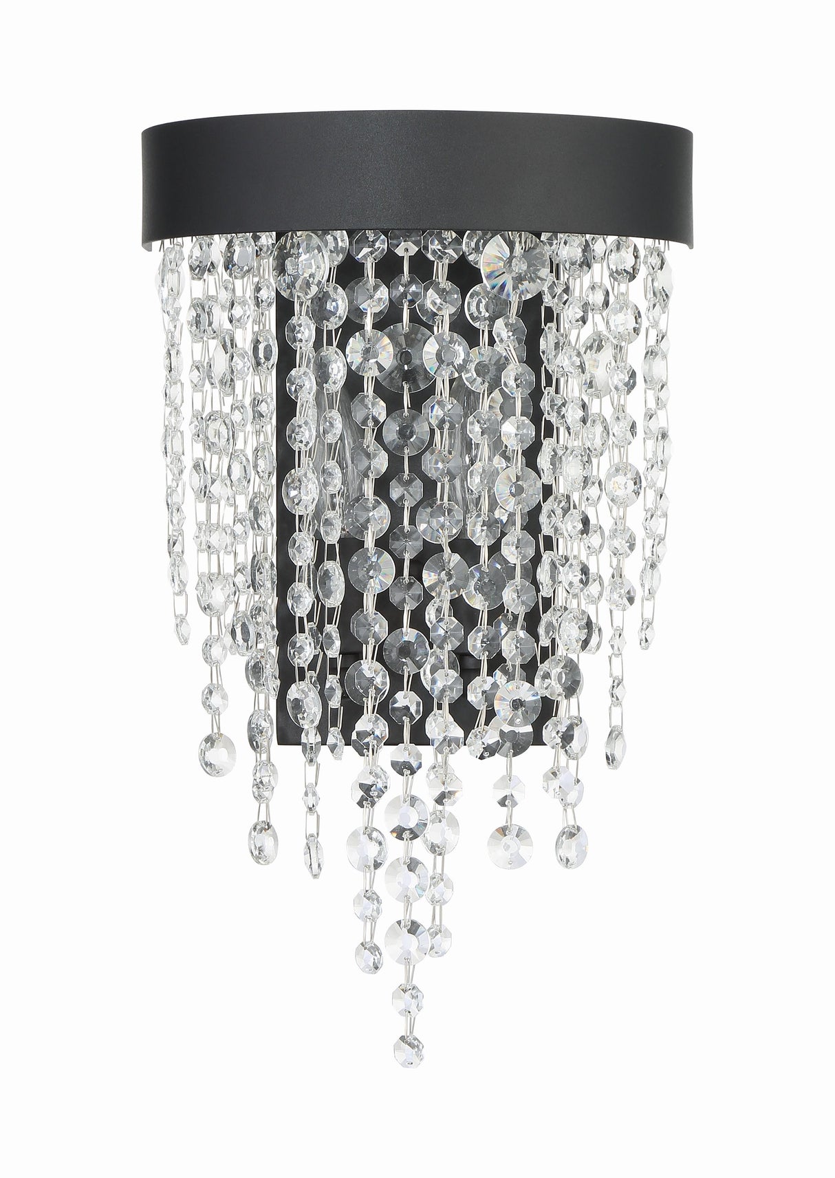 Crystorama Winham 2 Light Black Forged Sconce