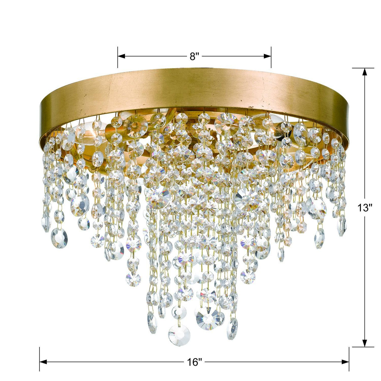 Crystorama Winham 4 Light Antique Gold Crystal Flush Mount