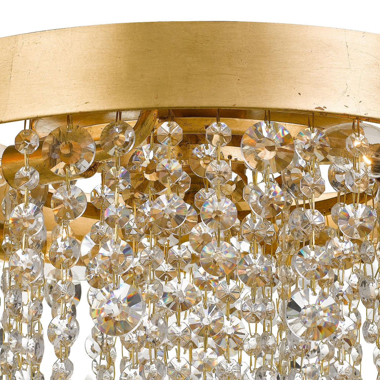Crystorama Winham 4 Light Antique Gold Crystal Flush Mount