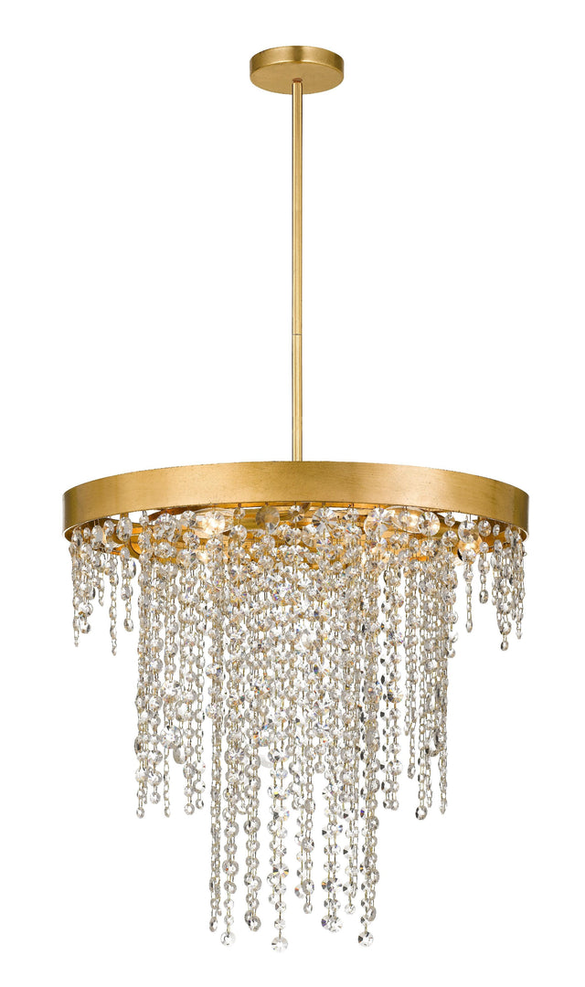 Crystorama Winham 6 Light Antique Gold Crystal Chandelier
