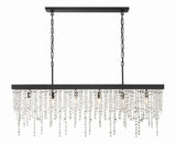 Crystorama Winham 6 Light Black Forged Linear Chandelier