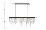 Crystorama Winham 6 Light Black Forged Linear Chandelier