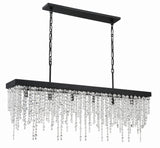 Crystorama Winham 6 Light Black Forged Linear Chandelier