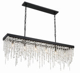 Crystorama Winham 6 Light Black Forged Linear Chandelier