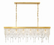 Crystorama Winham 6 Light Antique Gold Linear Chandelier