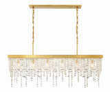 Crystorama Winham 6 Light Antique Gold Linear Chandelier