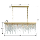 Crystorama Winham 6 Light Antique Gold Linear Chandelier