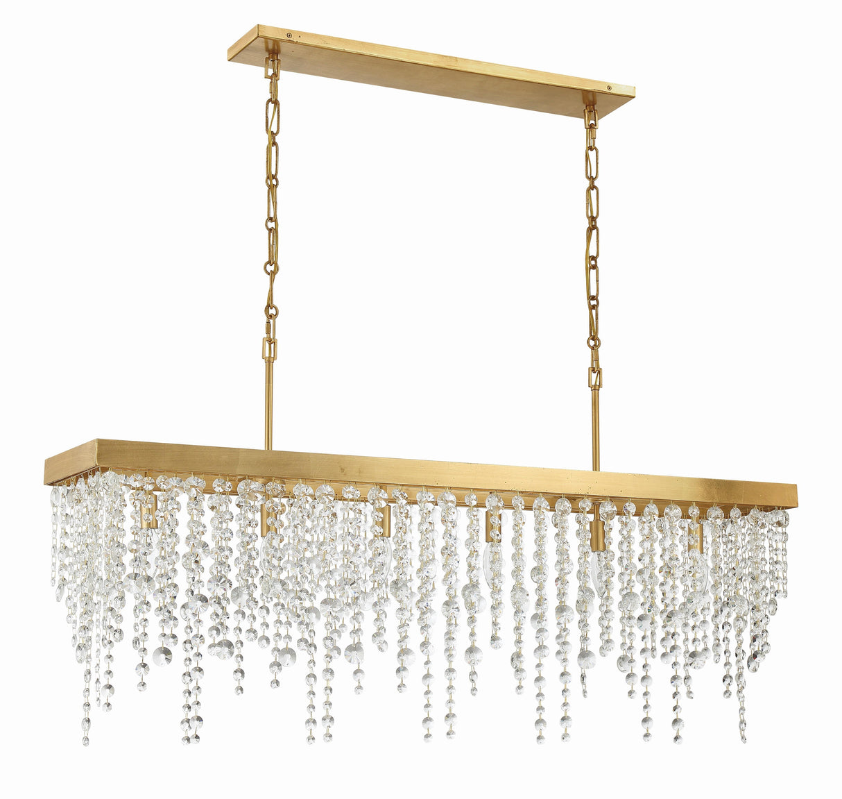 Crystorama Winham 6 Light Antique Gold Linear Chandelier