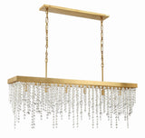 Crystorama Winham 6 Light Antique Gold Linear Chandelier