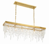 Crystorama Winham 6 Light Antique Gold Linear Chandelier