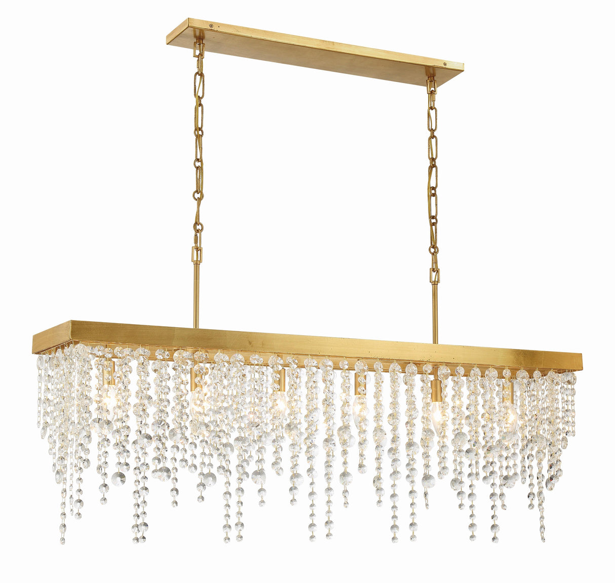 Crystorama Winham 6 Light Antique Gold Linear Chandelier