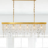 Crystorama Winham 6 Light Antique Gold Linear Chandelier