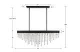 Crystorama Winham 8 Light Black Forged Linear Oval Chandelier