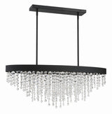 Crystorama Winham 8 Light Black Forged Linear Oval Chandelier