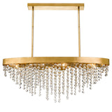 Crystorama Winham 8 Light Antique Gold Crystal Linear Oval Chandelier