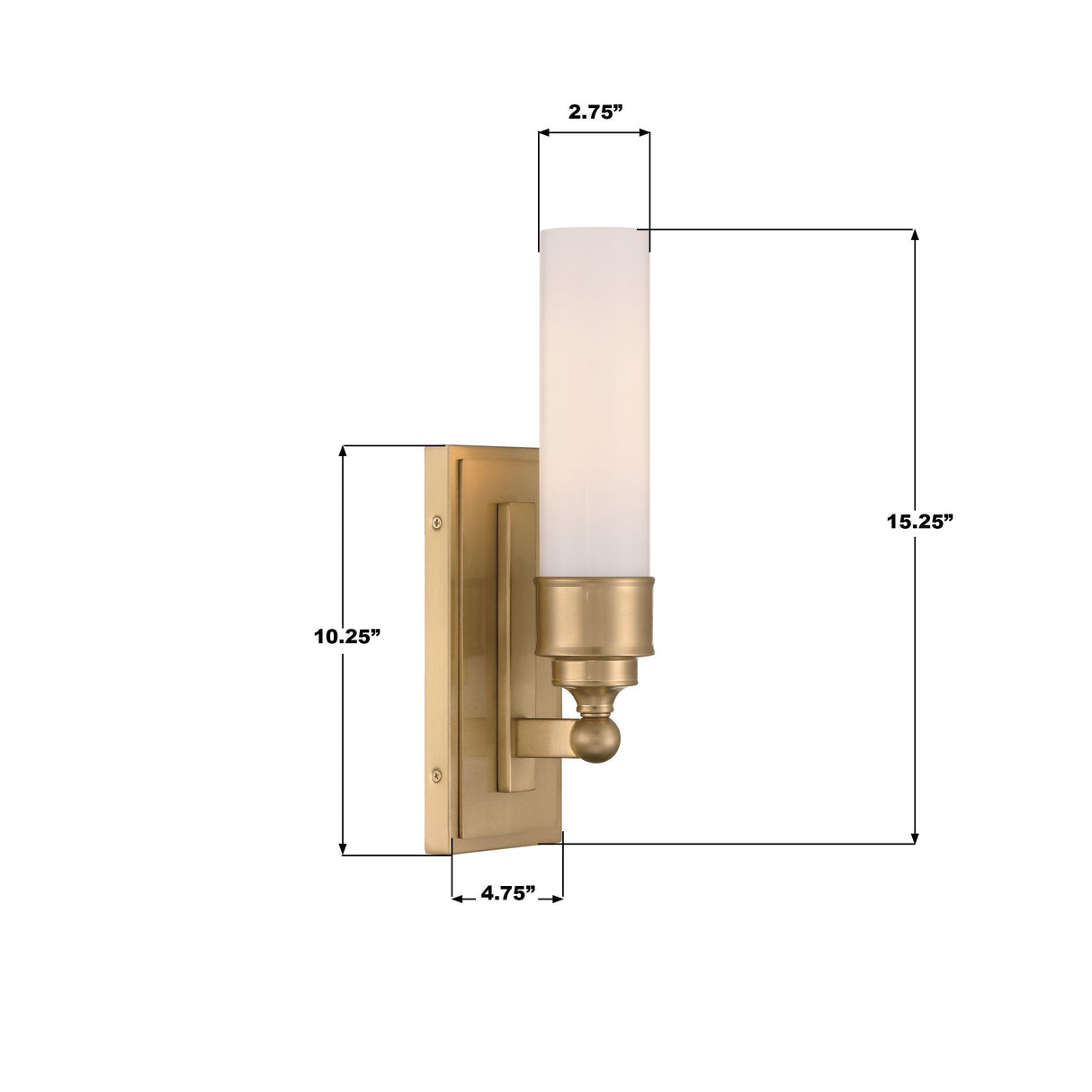 Crystorama Wilcox 1 Light LED Aged Brass Sconce