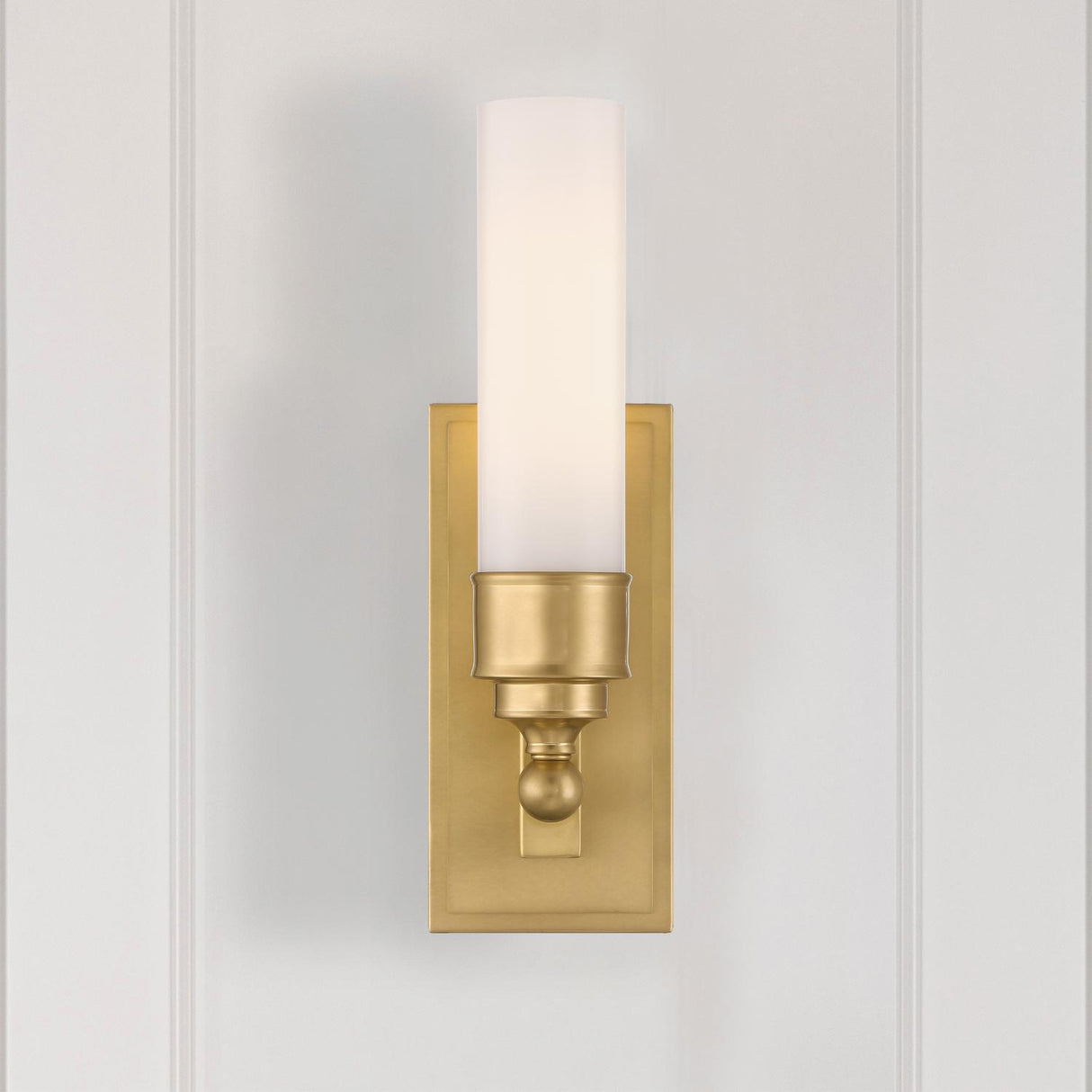 Crystorama Wilcox 1 Light LED Aged Brass Sconce